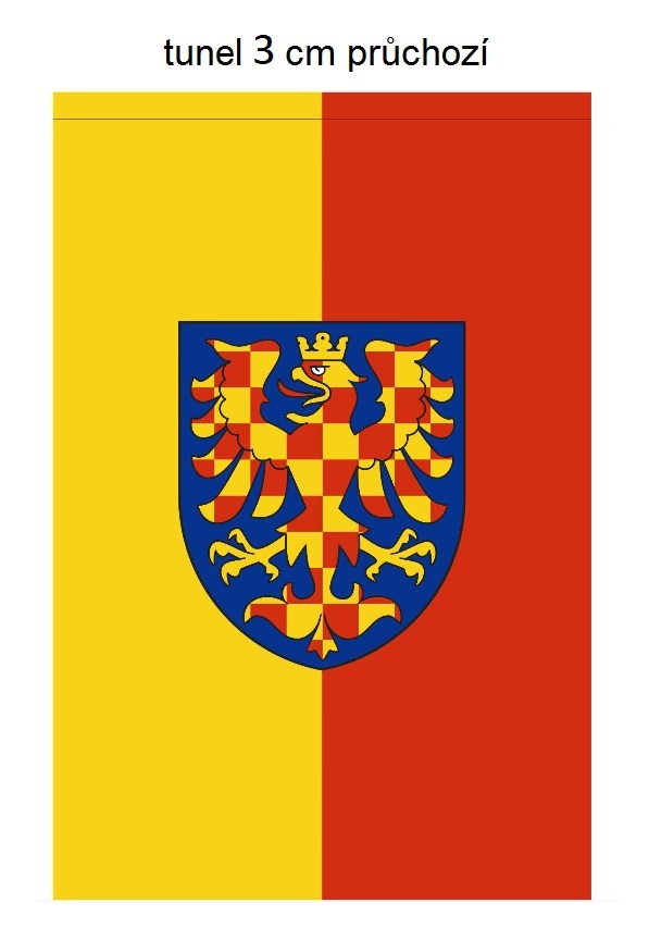 Moravská vlajka svislá 20x30 cm, tunýlek